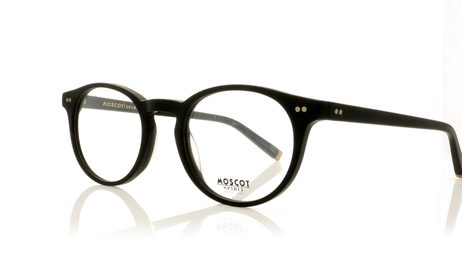 Moscot Frankie 1300-01 Matte Black Glasses - Angle