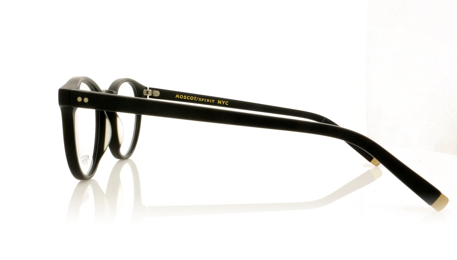 Moscot Frankie 1300-01 Matte Black Glasses - Side