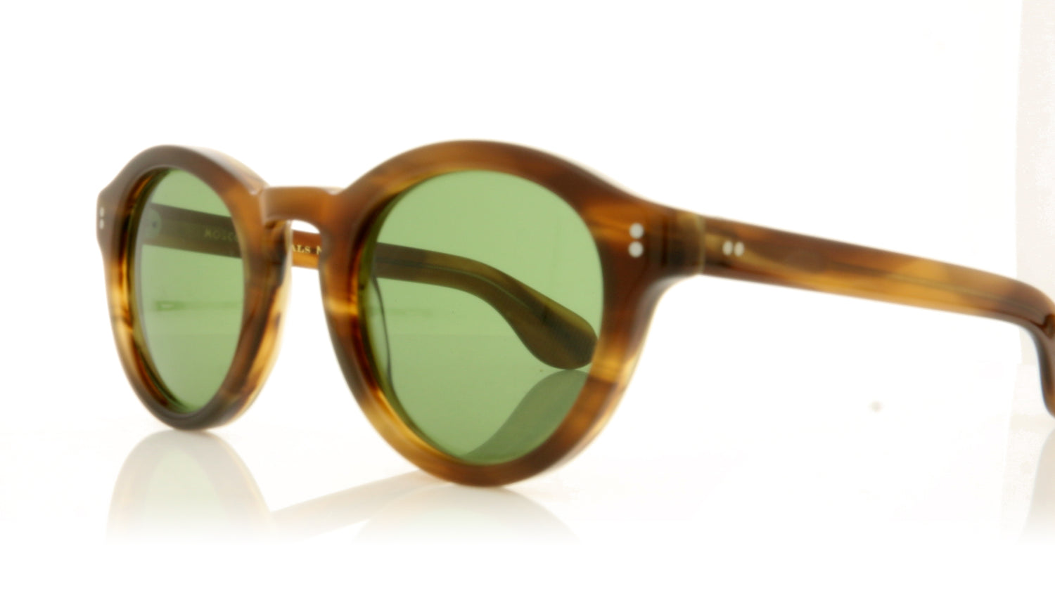 Moscot Keppe Sun Dark Blonde Green Dark Blonde Green Sunglasses - Angle