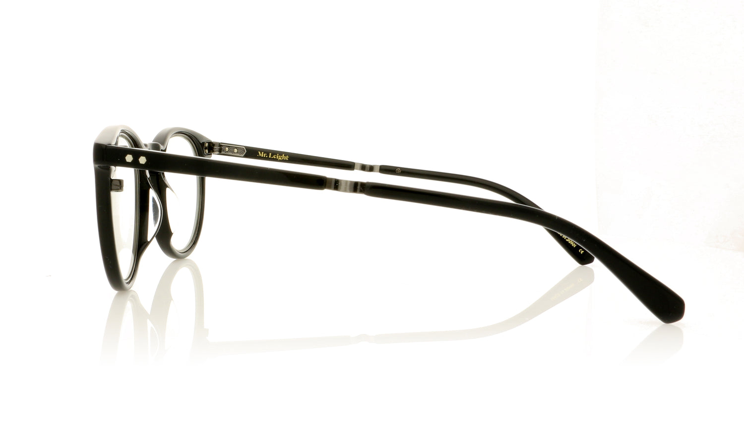 Mr. Leight Crosby C ML1013 BK-PW Black Glasses - Side