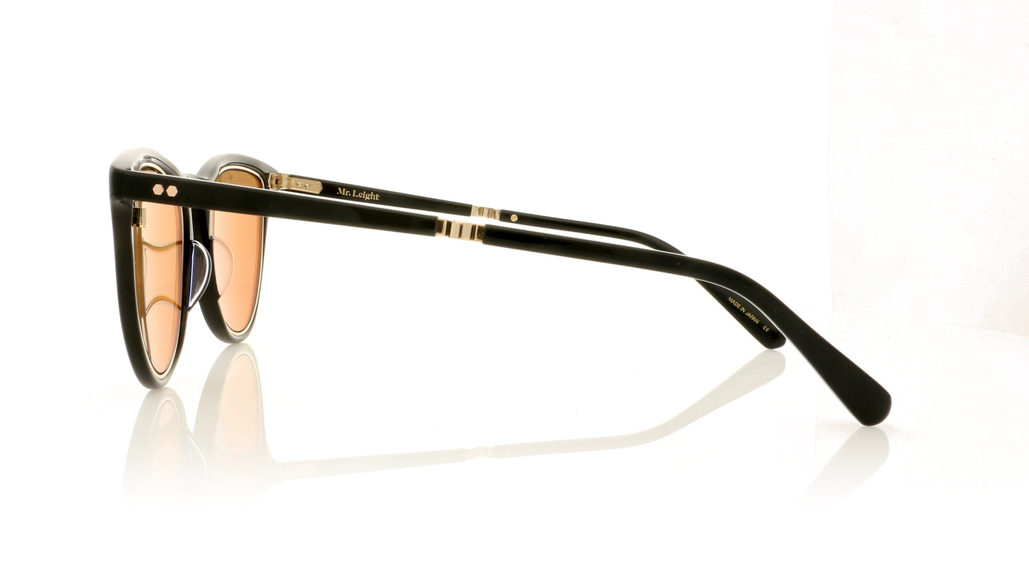 Mr. Leight Runyon SL BK-12KWG/24KG Black-12K White Gold Sunglasses - Side