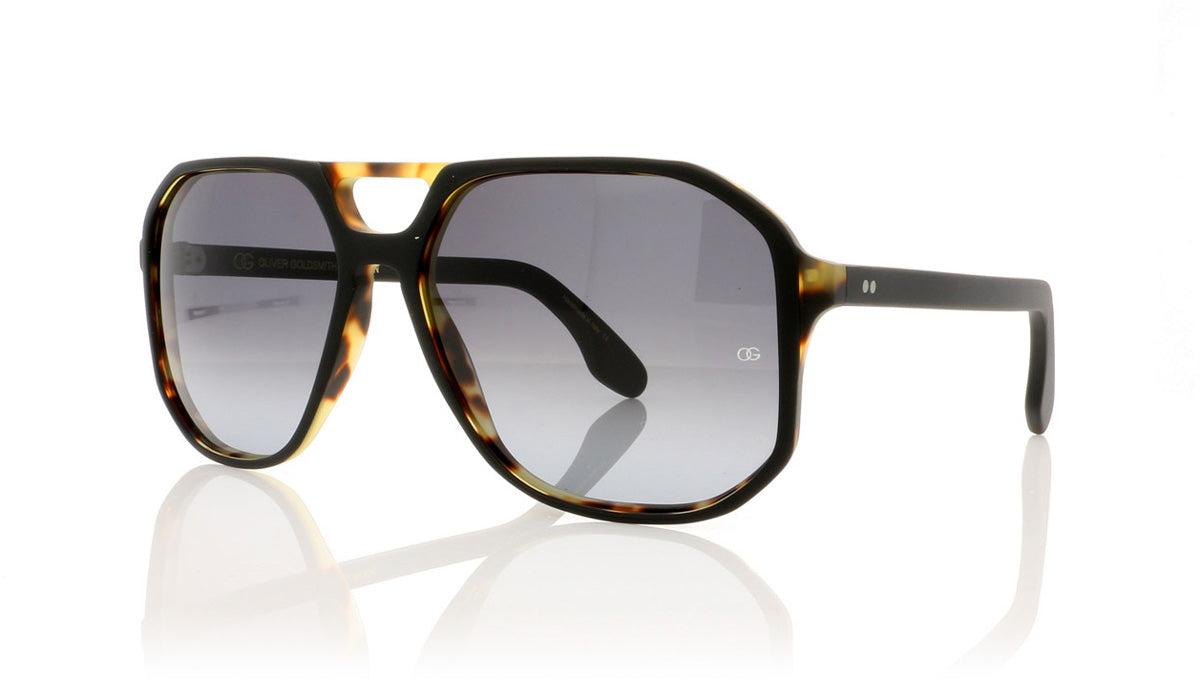 Oliver Goldsmith Spillane 3 Matte Black Leopard Sunglasses - Angle
