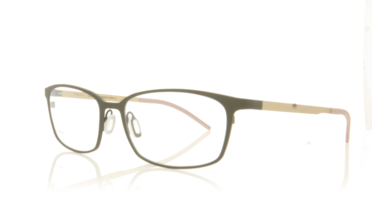 Ørgreen Shichi 1155 Mat Dark Brown Sandblasted White Gold Glasses - Angle