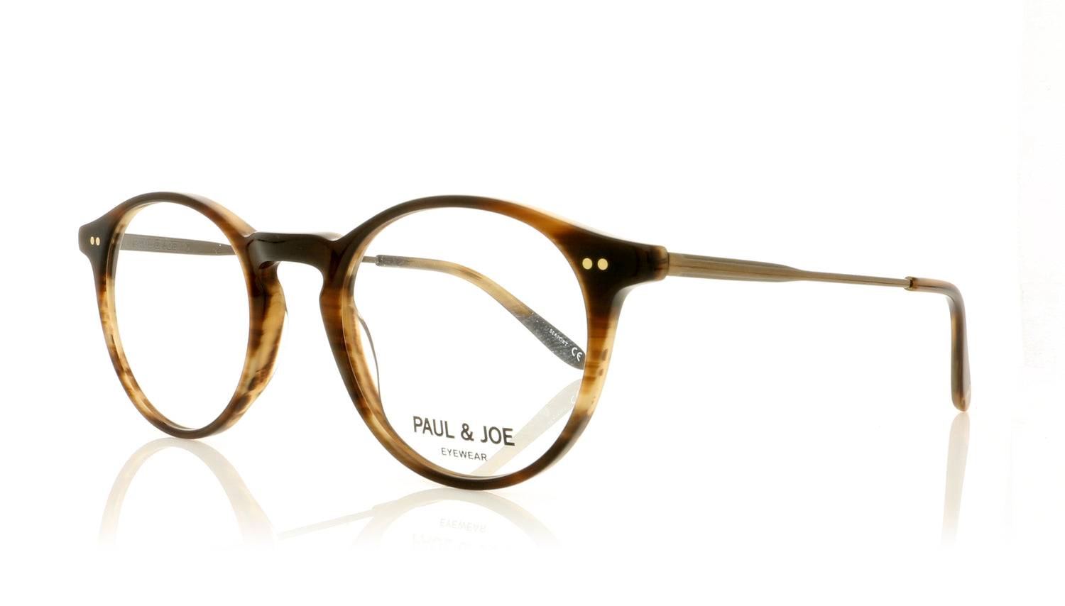 Paul & Joe Kaal 52 E445 Crystal Honey Tortoise Glasses - Angle