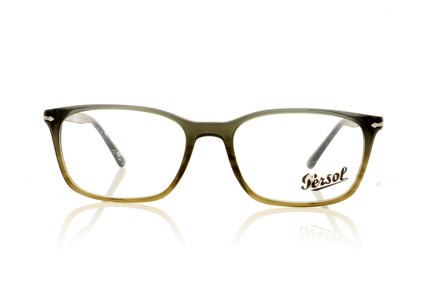 Persol 0PO3189V 1012 Gradient Grey Stripped Green Glasses - Front