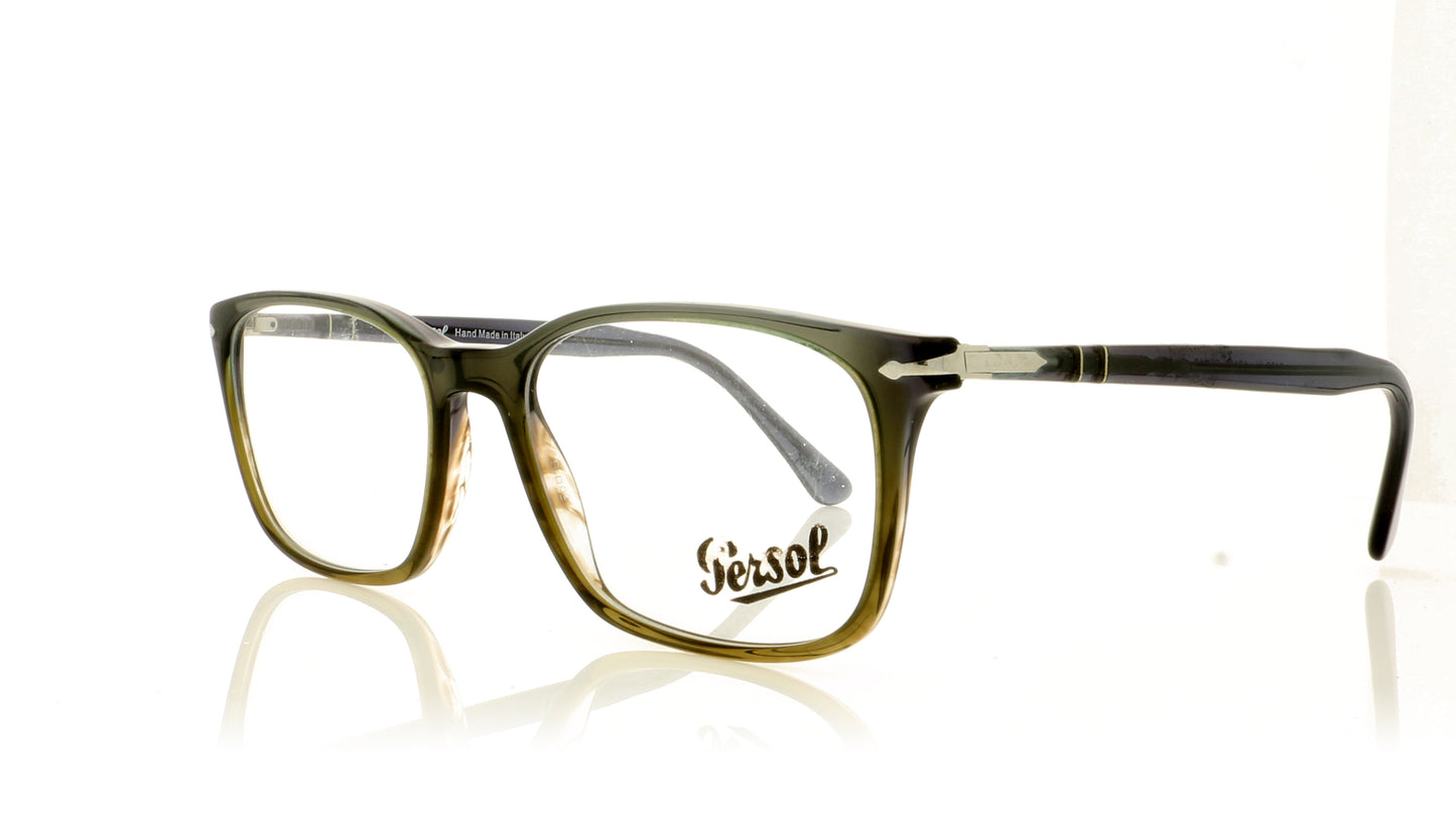 Persol 0PO3189V 1012 Gradient Grey Stripped Green Glasses - Angle
