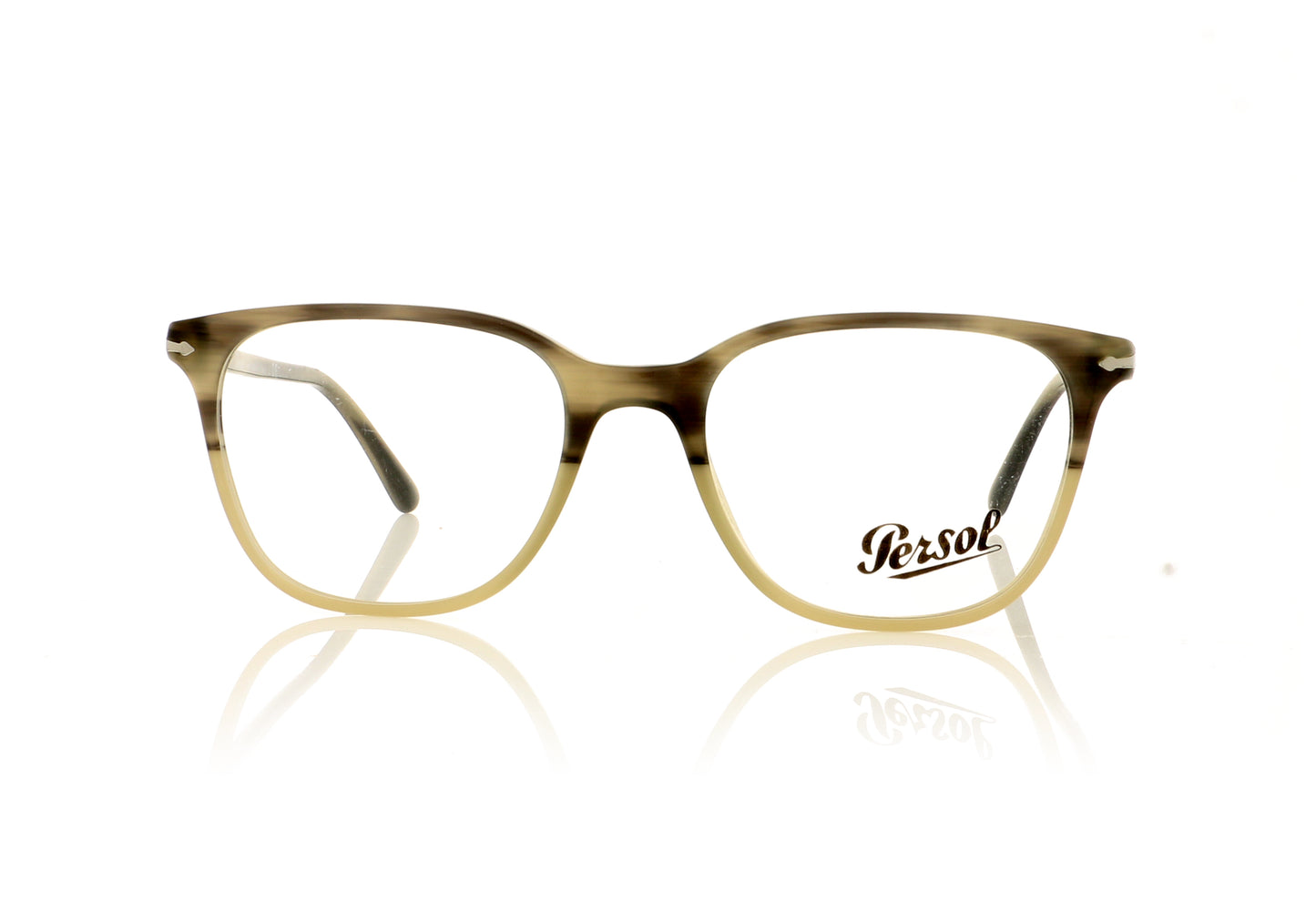 Persol 0PO3203V 1065 Stripped Grey Beige Gradient Glasses - Front