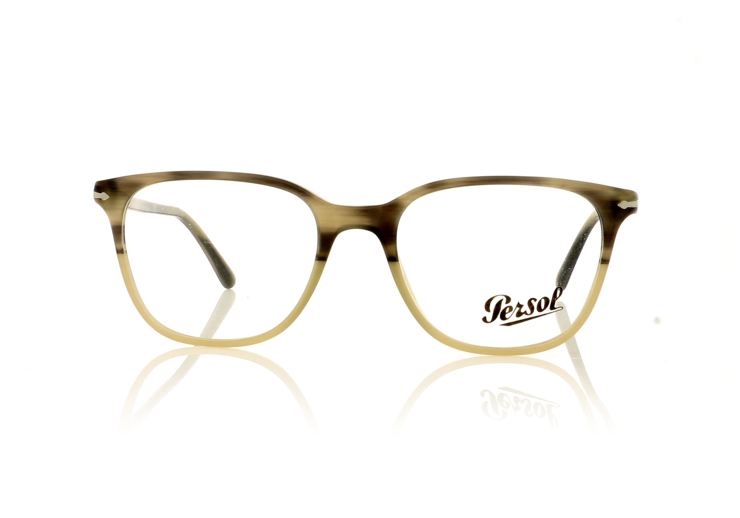 Persol 0PO3203V 1065 Stripped Grey Beige Gradient Glasses - Front