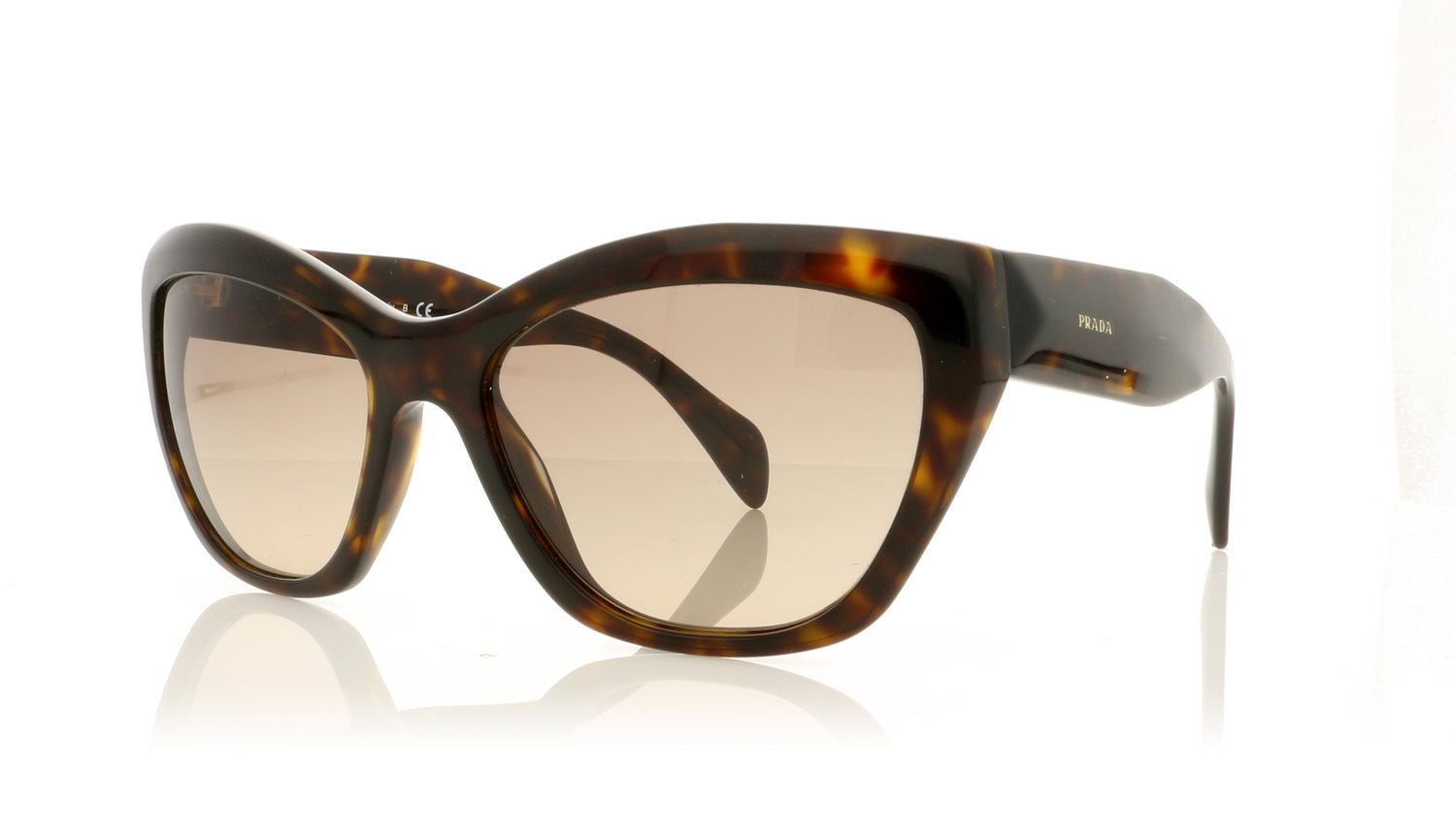 Prada SPR02Q 2AU-3DO Tortoise Glasses - Angle