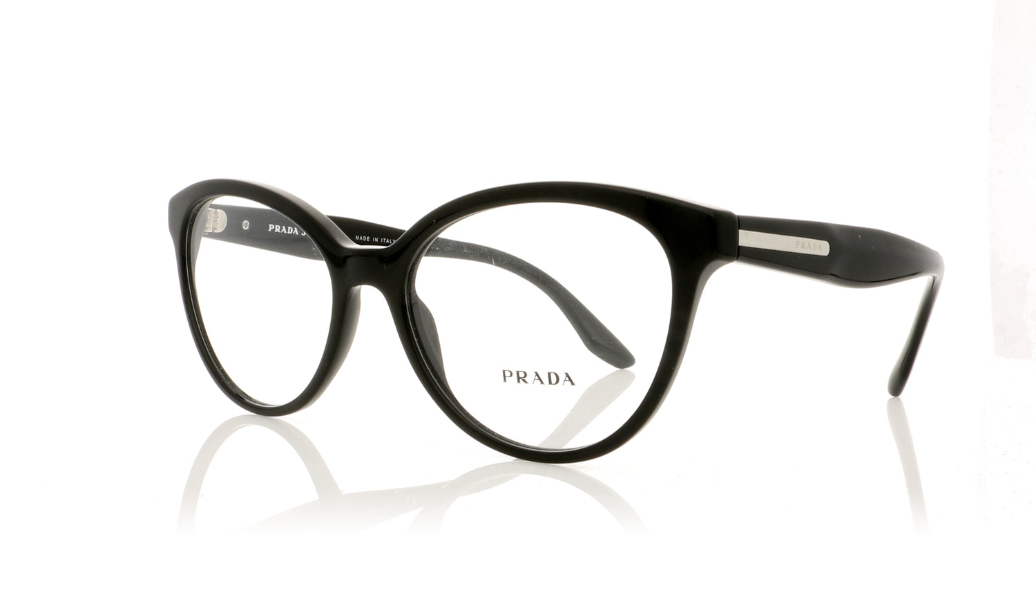 Prada 0PR 05U VPR 05U 1AB-101 Black Glasses - Angle