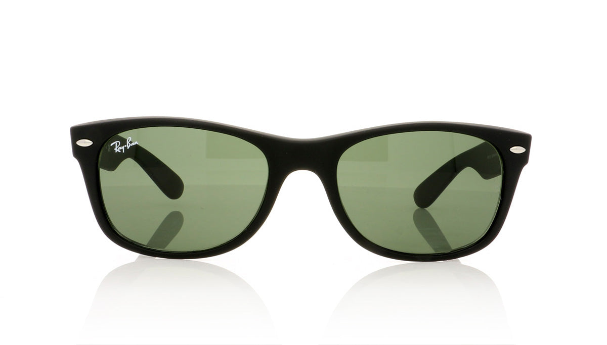 Ray-Ban New Wayfarer 622 Black Rubber Sunglasses - Front