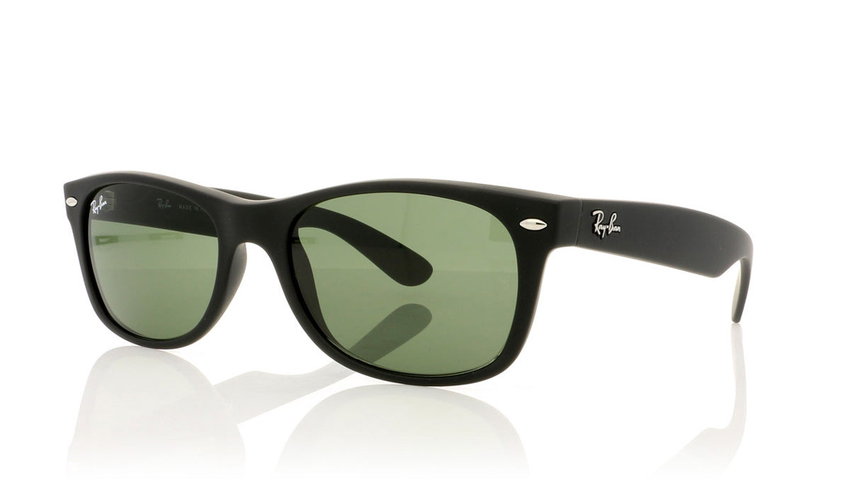 Ray-Ban New Wayfarer 622 Black Rubber Sunglasses - Angle
