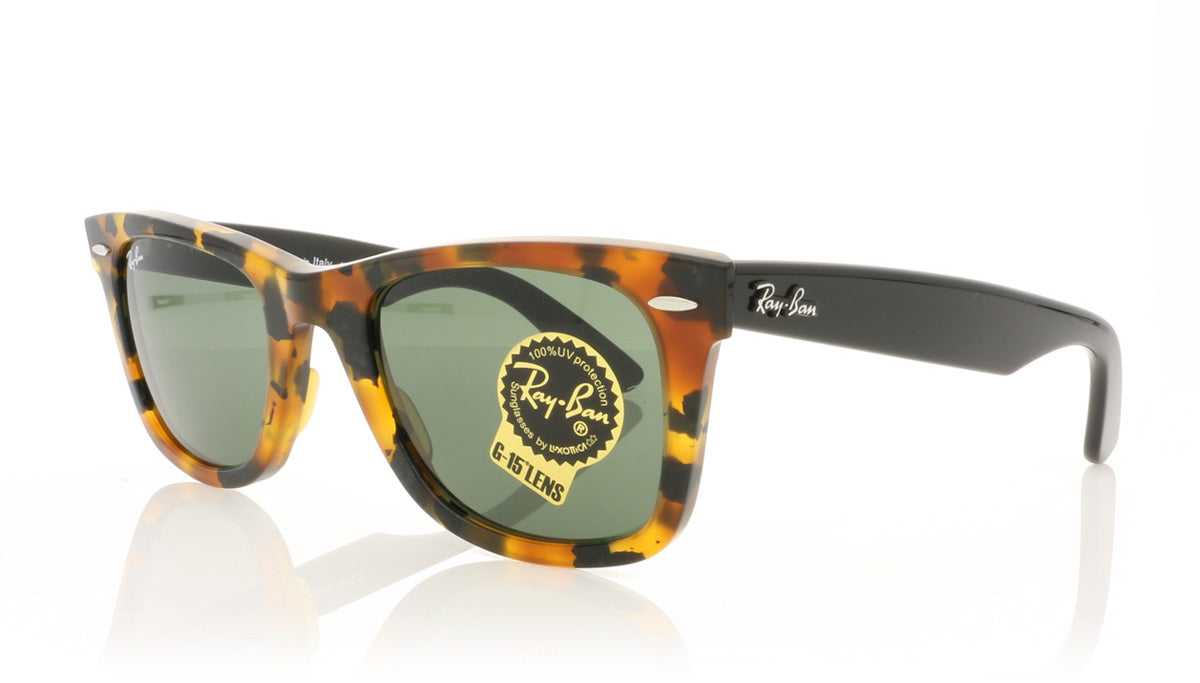 Ray-Ban Wayfarer RB2140 1157 Spotted Black Hav Sunglasses - Angle