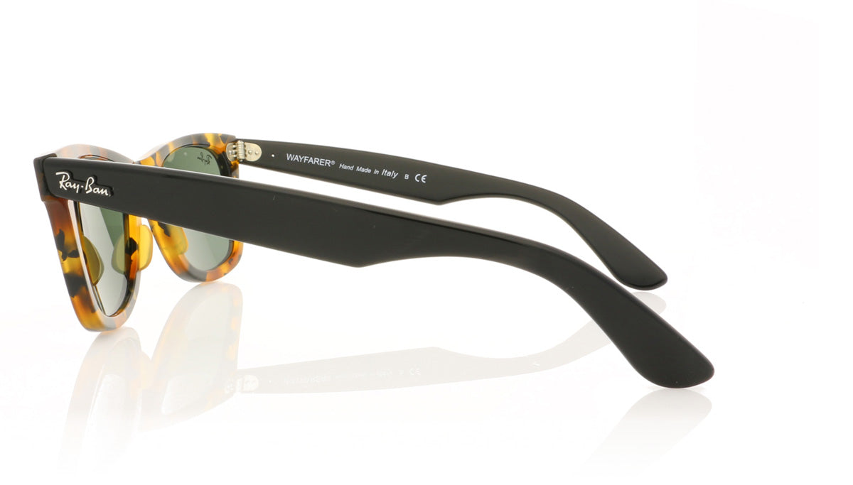 Ray-Ban Wayfarer RB2140 1157 Spotted Black Hav Sunglasses - Side