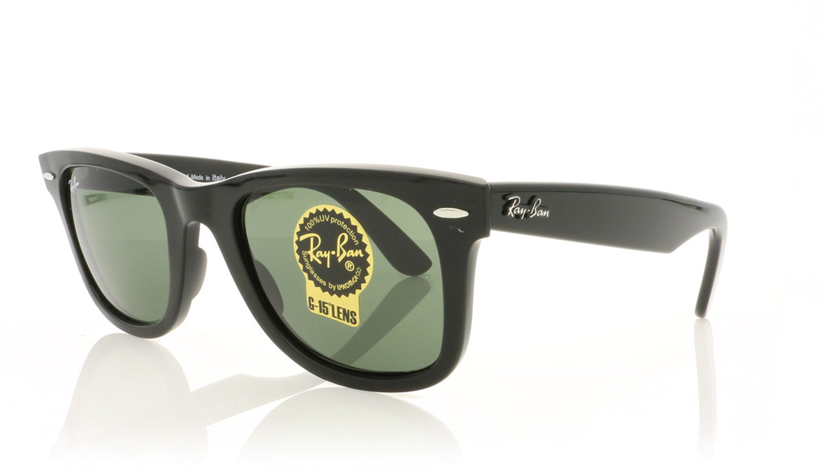 Ray-Ban Wayfarer RB2140 901 Black Sunglasses - Angle