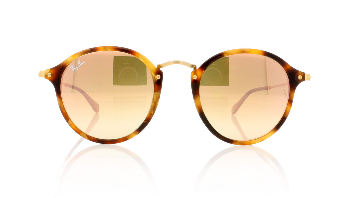 Ray-Ban Round 11607O Spotted Brown Havana Sunglasses - Front