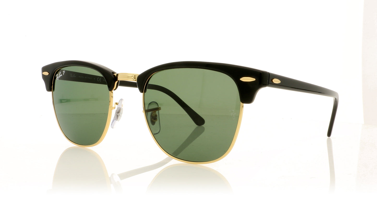 Ray-Ban Clubmaster 901/58 Black Sunglasses - Angle