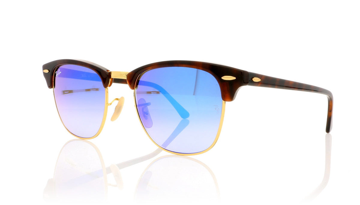 Ray-Ban Clubmaster 990/7Q Shiny Red Sunglasses - Angle