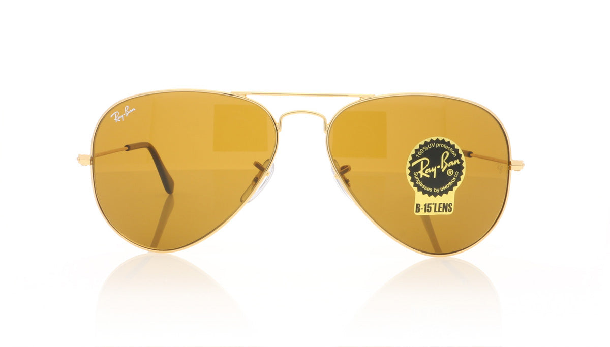 Ray-Ban Aviator Large Metal RB3025 001/33 Gold Sunglasses - Front