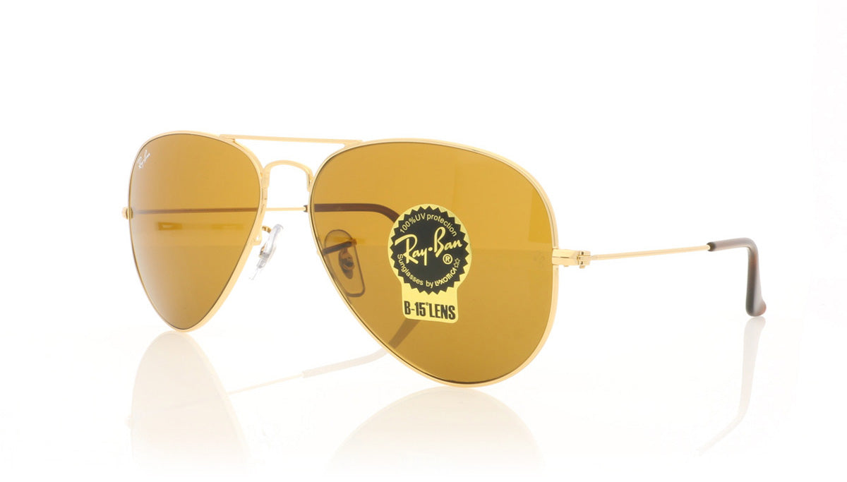 Ray-Ban Aviator Large Metal RB3025 001/33 Gold Sunglasses - Angle