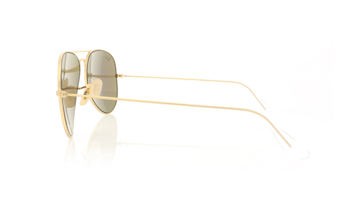 Ray-Ban Aviator Large Metal 112/19 Matte Gold Sunglasses - Side