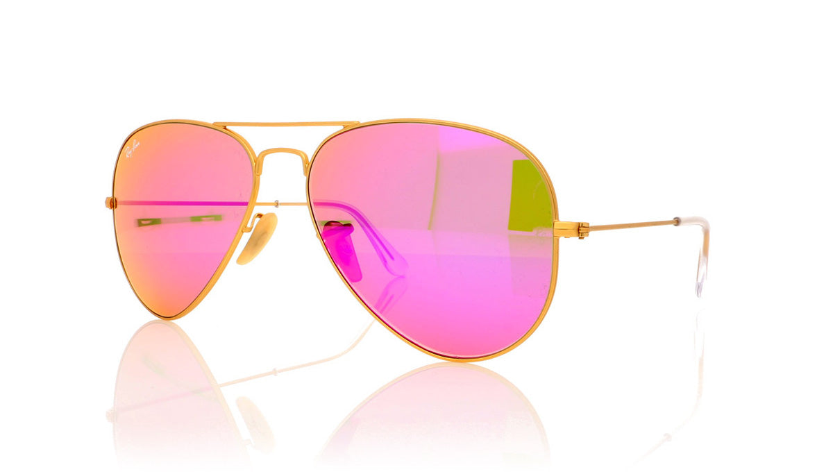 Ray-Ban Aviator RB3025 112/4T Matte Gold Sunglasses - Angle