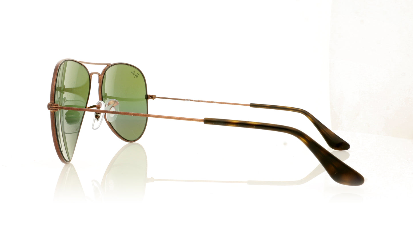 Ray-Ban Aviator Large Metal 9019C2 Metallic Dark Bronze Sunglasses - Side