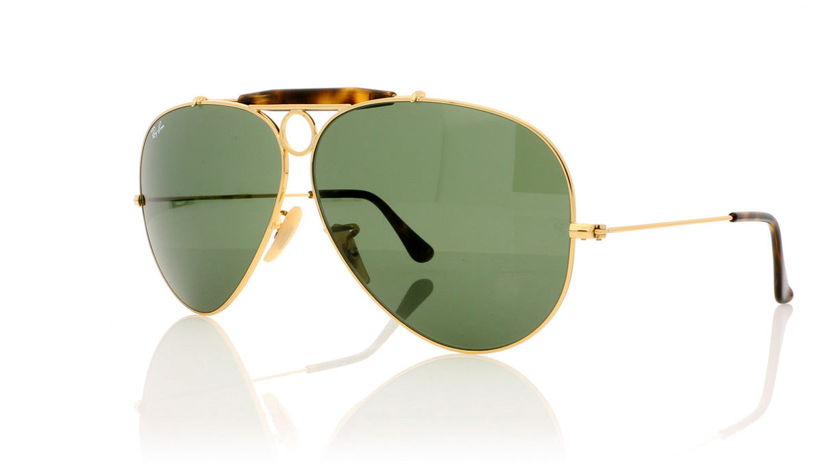 Ray-Ban Shooter 0RB3138 181 Gold Sunglasses - Angle