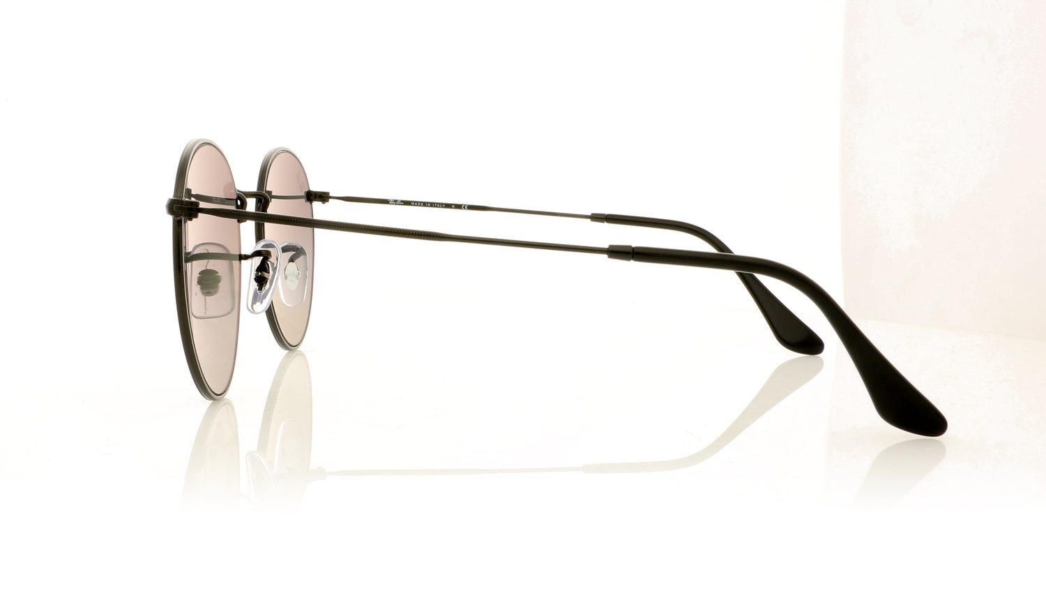 Ray-Ban Round Metal 002/71 Black Sunglasses - Side