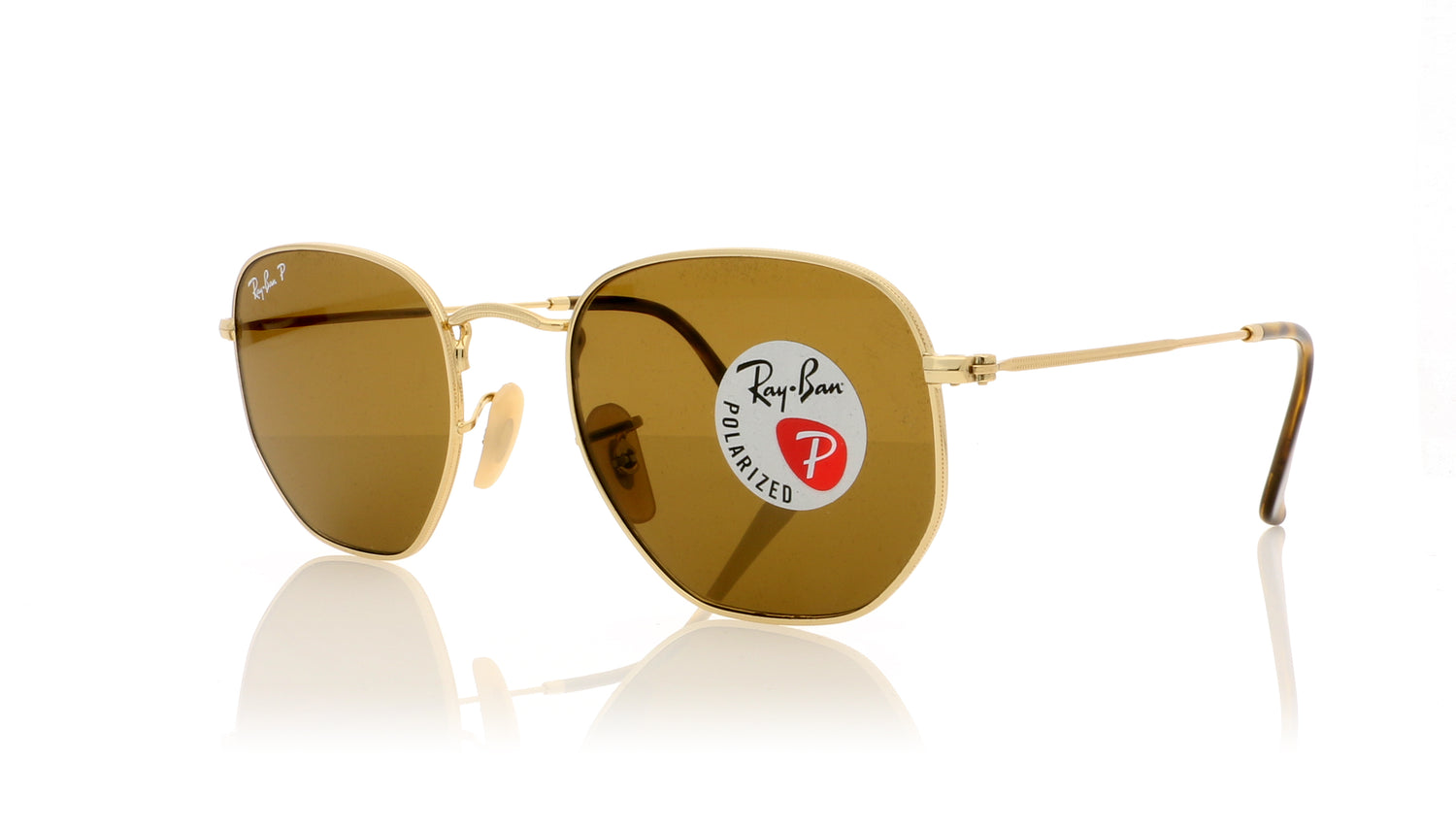 Ray-Ban 0RB3548N 001/57 Gold Sunglasses - Angle