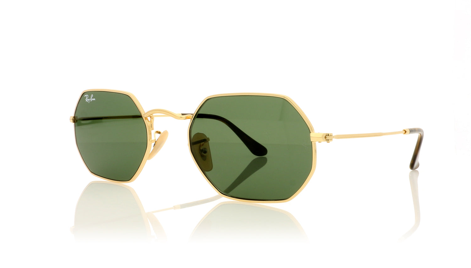 Ray-Ban Octagonal 0RB3556N 001/3N Gold Sunglasses - Angle