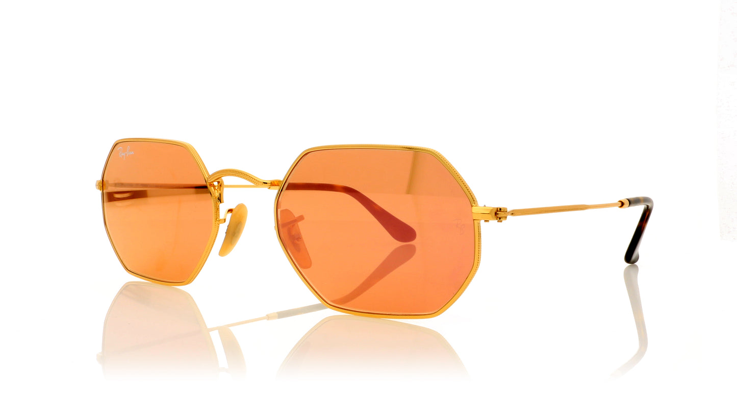 Ray-Ban Octagonal 0RB3556N 001/Z2 Gold Sunglasses - Angle