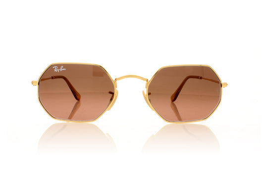 Ray-Ban Octagonal RB3556N 912443 Gold Sunglasses - Front