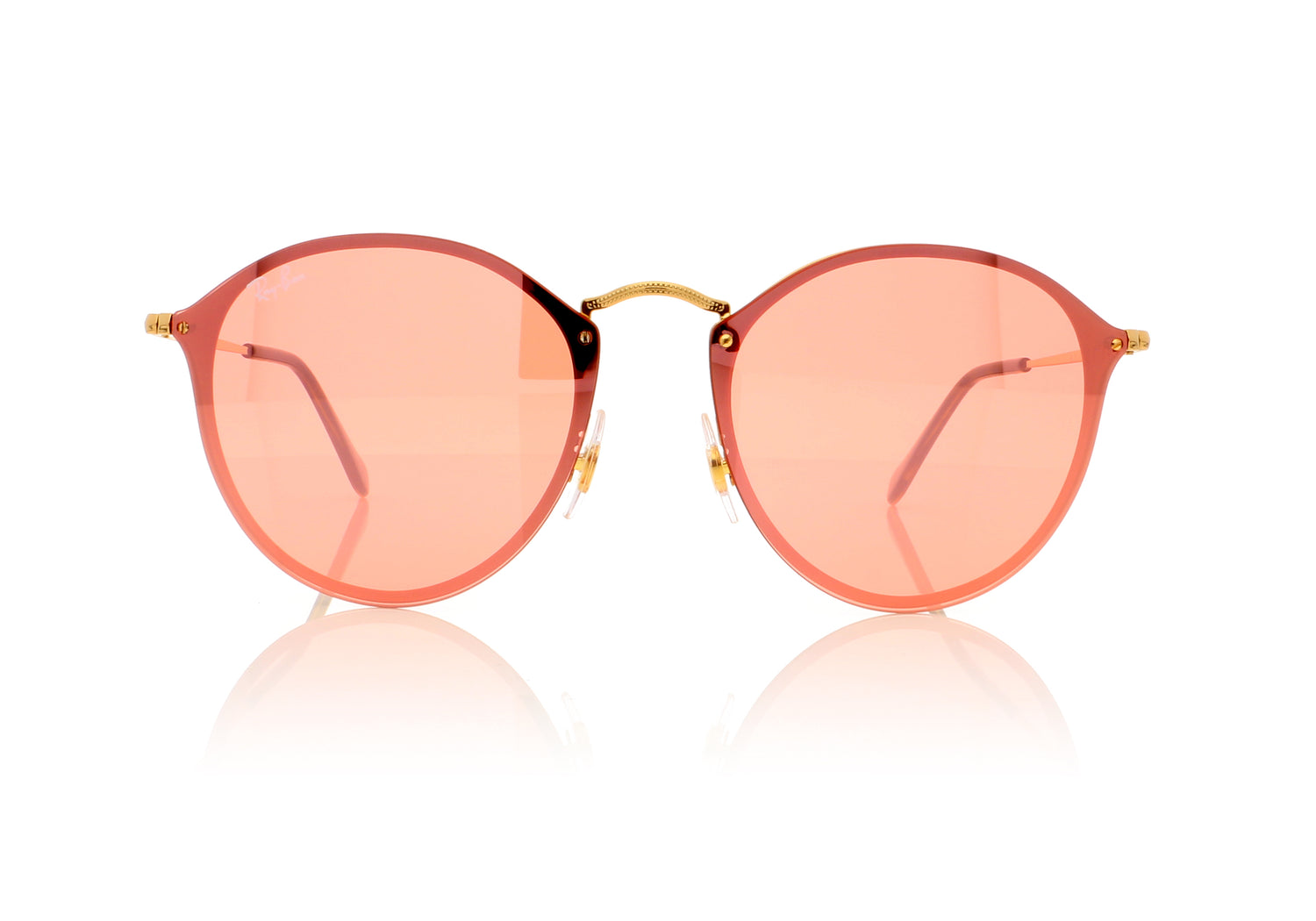 Ray-Ban Blaze round 0RB3574N 001/E4 Gold Sunglasses - Front