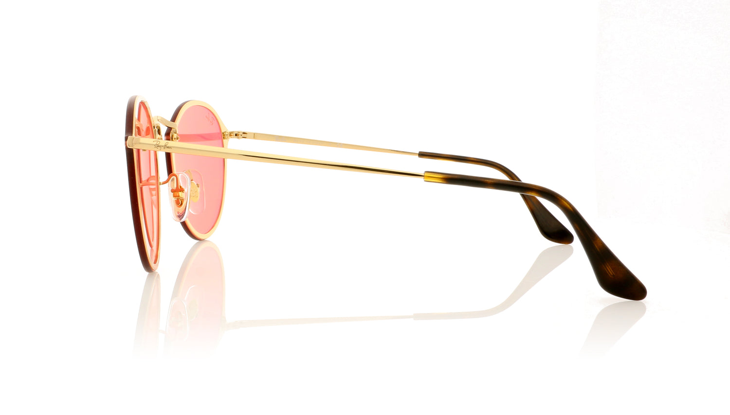 Ray-Ban Blaze round 0RB3574N 001/E4 Gold Sunglasses - Side
