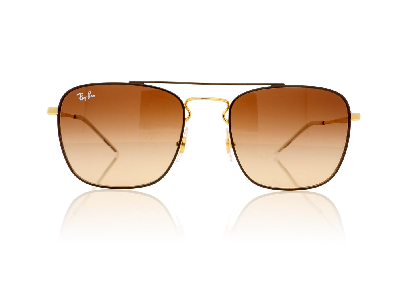 Ray-Ban RB3588 905513 Gold top on brown Sunglasses - Front