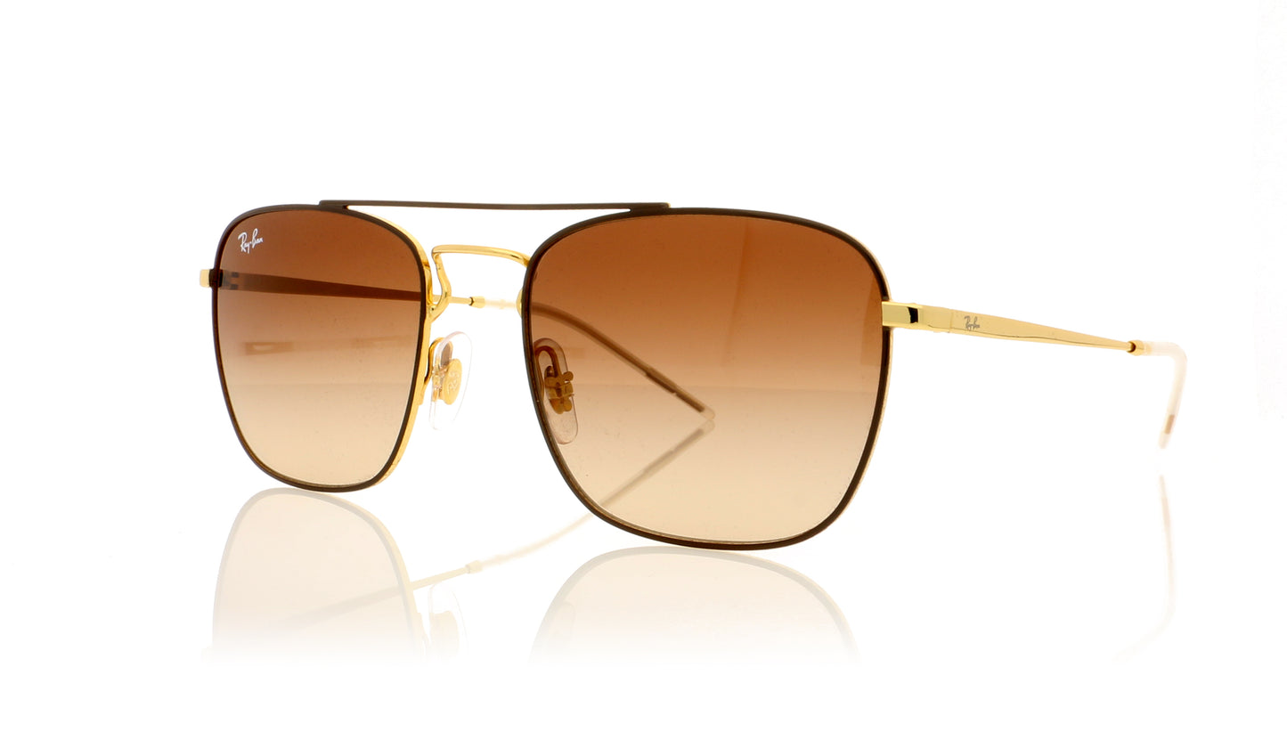 Ray-Ban RB3588 905513 Gold top on brown Sunglasses - Angle