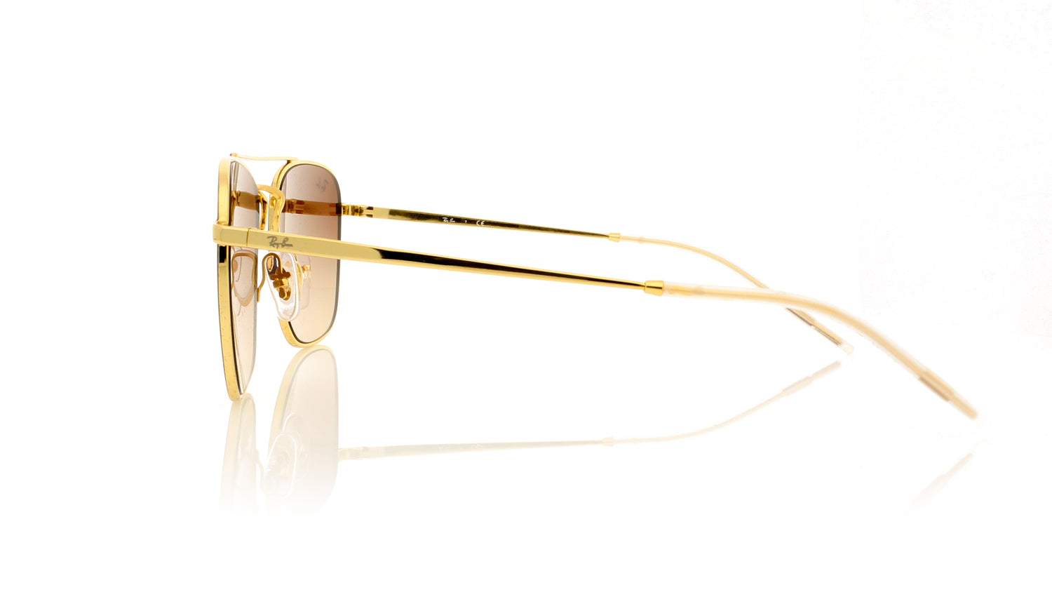 Ray-Ban RB3588 905513 Gold top on brown Sunglasses - Side