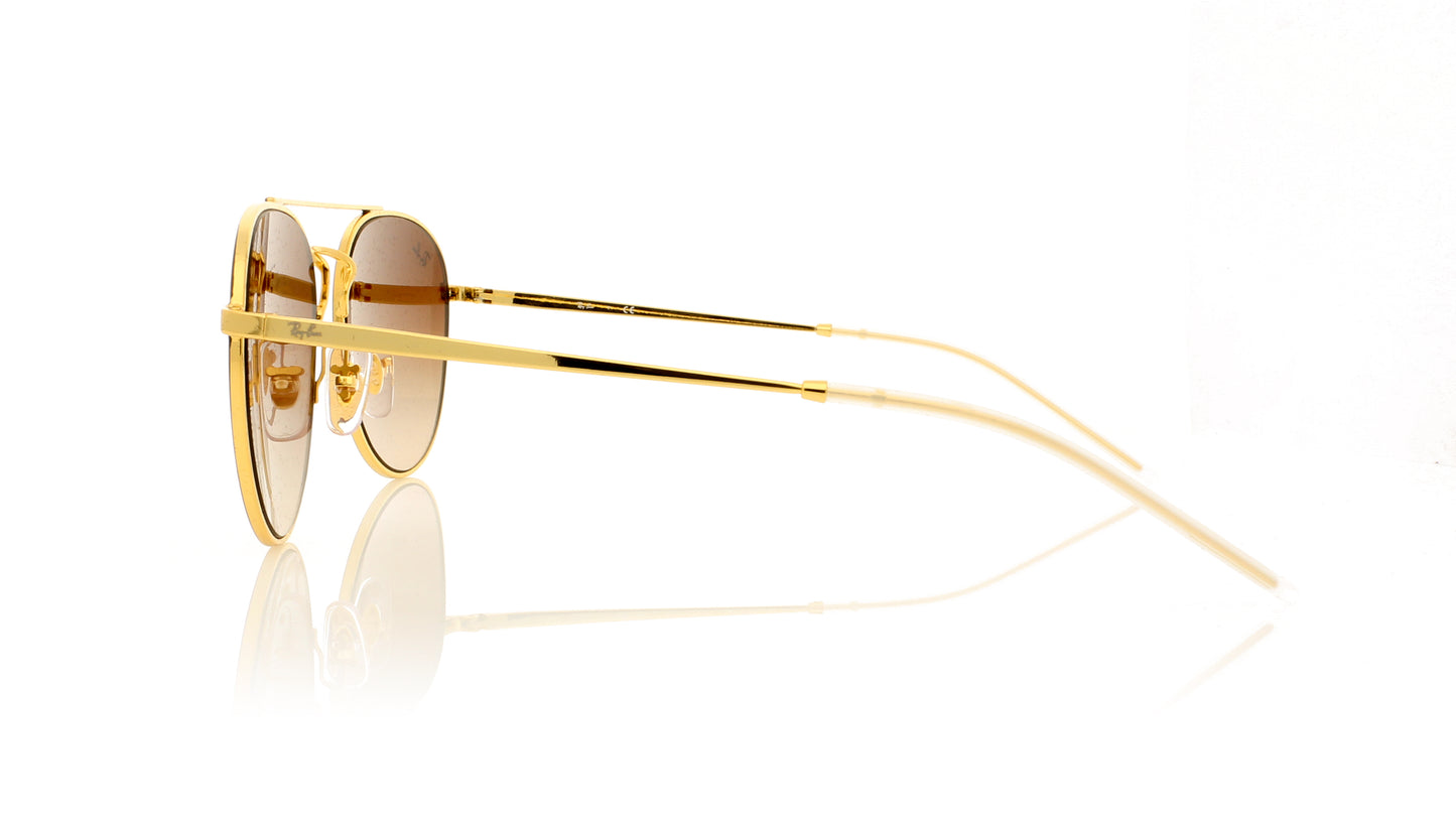 Ray-Ban 0RB3589 905513 Gold top on brown Sunglasses - Side