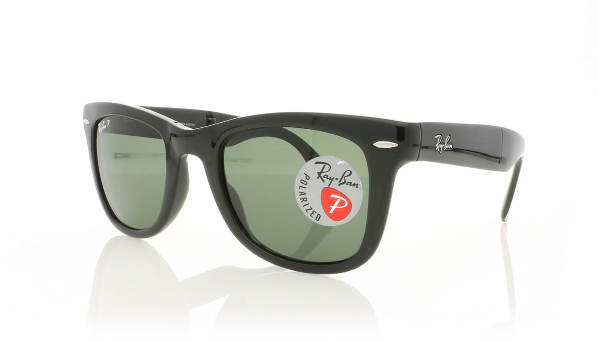 Ray-Ban Folding Wayfarer RB4105 601/58 Black Sunglasses - Angle