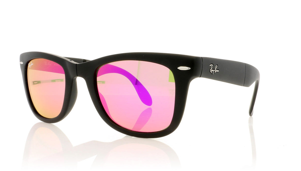 Ray-Ban Folding Wayfarer RB4105 601S4T Mt Black Sunglasses - Angle