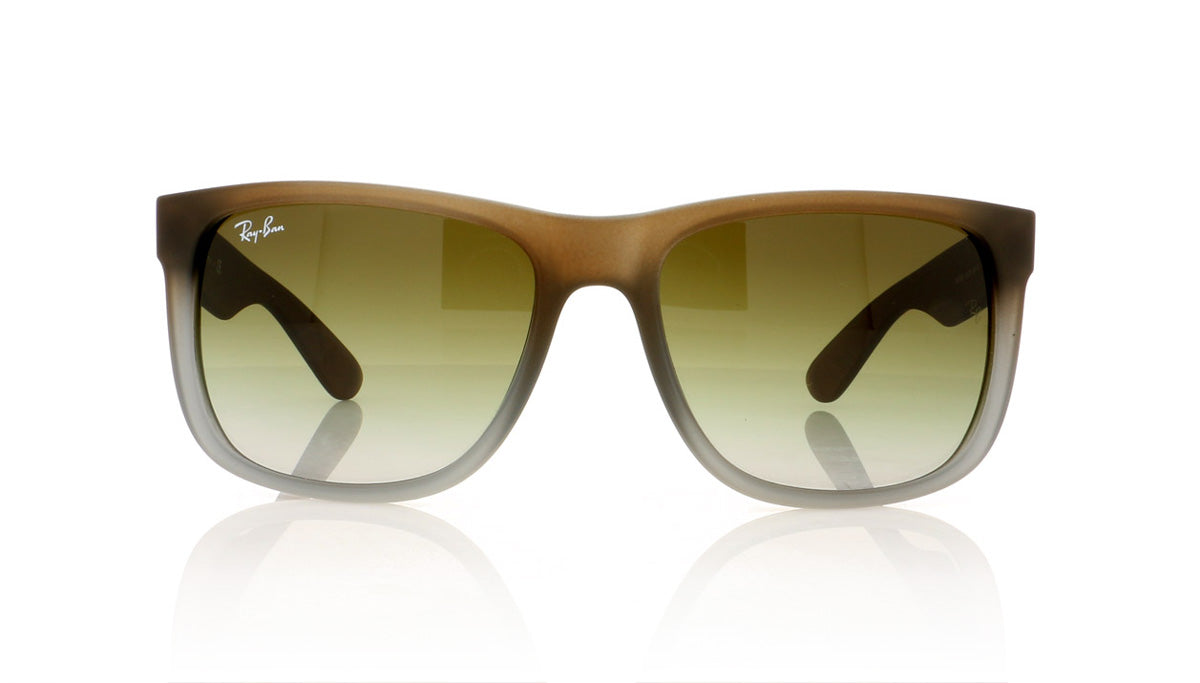 Ray-Ban Justin 854/7Z Rubber Brown On Grey Sunglasses - Front