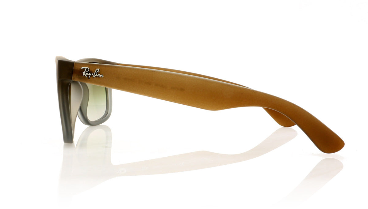Ray-Ban Justin 854/7Z Rubber Brown On Grey Sunglasses - Side