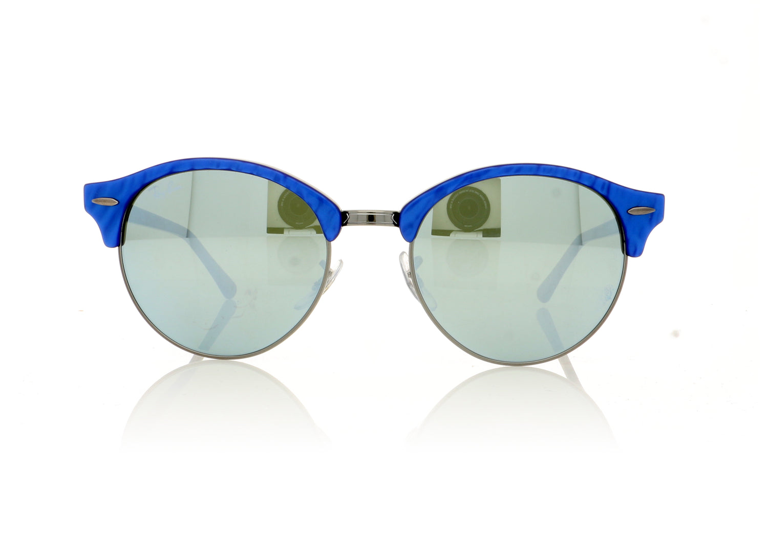 Ray-Ban Clubround 984/30 Top Wrinkled Blu On Black Sunglasses - Front