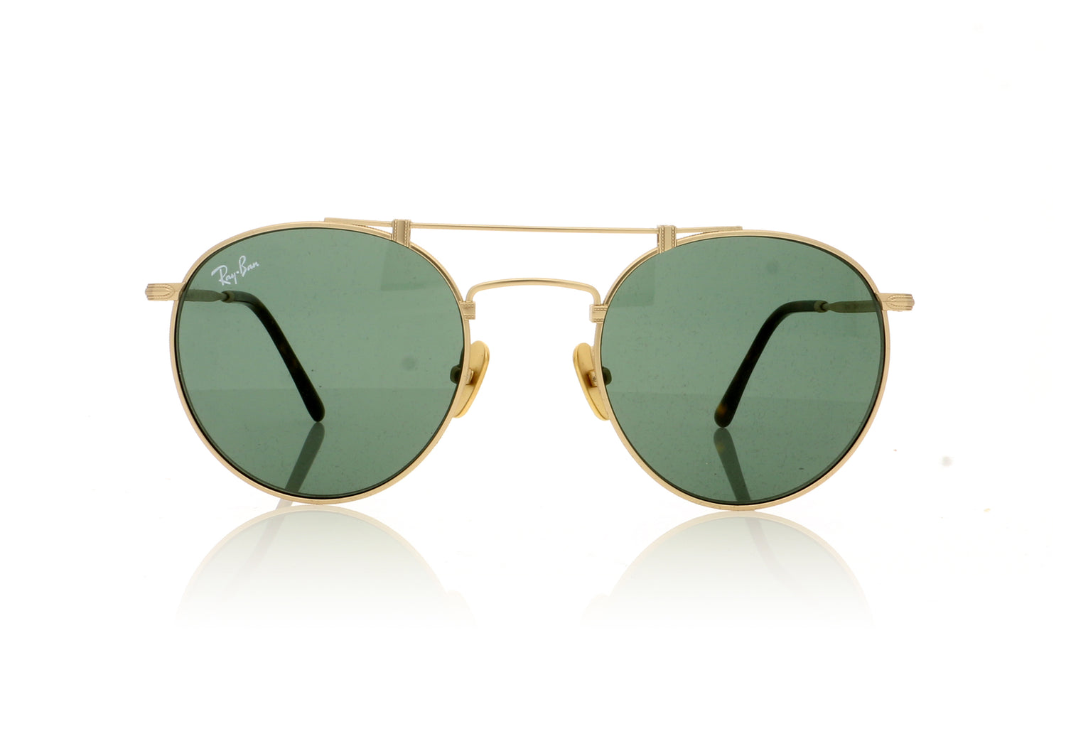 Ray-Ban Titanium 913658 Brusched Demi Gloss White Gold Sunglasses - Front