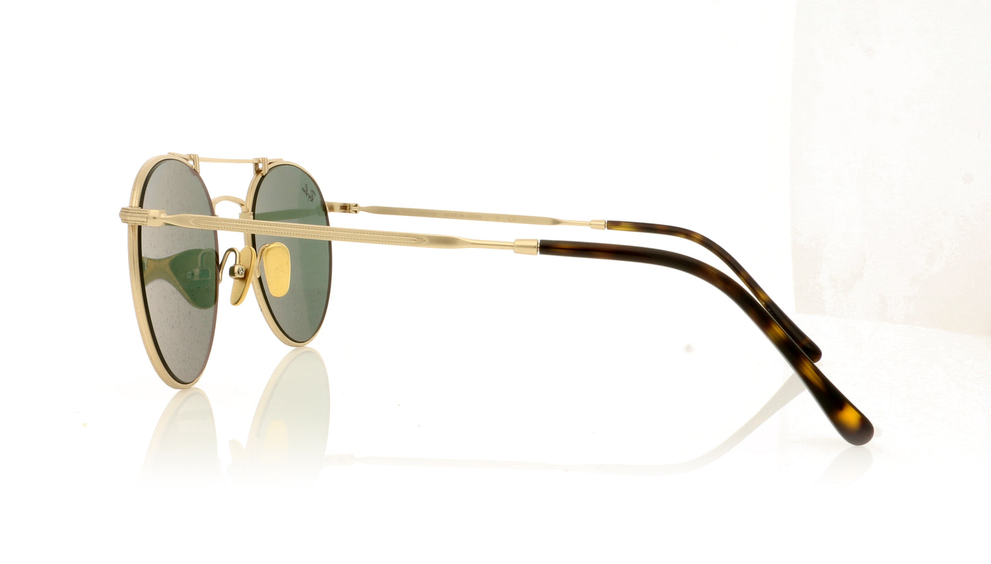 Ray-Ban Titanium 913658 Brusched Demi Gloss White Gold Sunglasses - Side