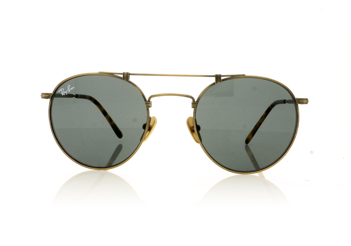 Ray-Ban Titanium 913757 Demi Gloss Antique Gold Sunglasses - Front