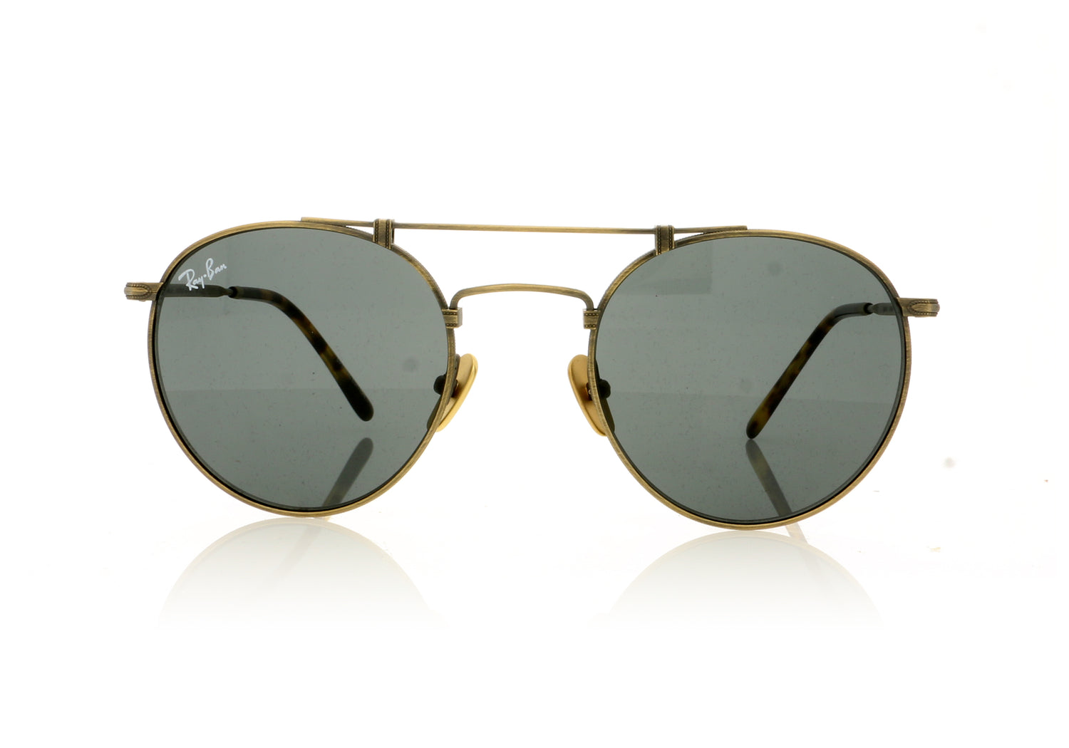 Ray-Ban Titanium 913757 Demi Gloss Antique Gold Sunglasses - Front