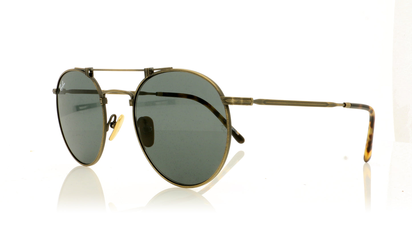Ray-Ban Titanium 913757 Demi Gloss Antique Gold Sunglasses - Angle