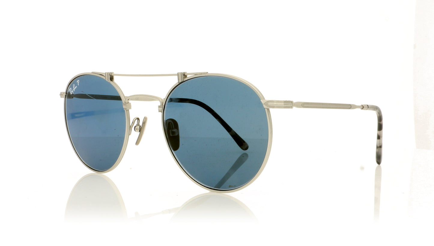 Ray-Ban Titanium 9165 Silver Demishiny Sunglasses - Angle